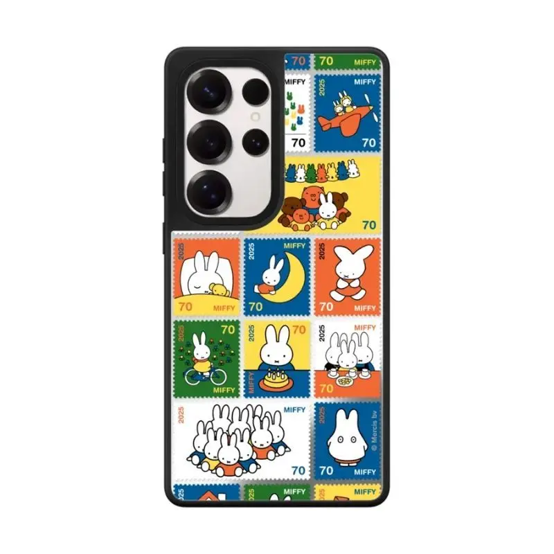 Kawaii Miffy Phone Case Cute Cartoon Design MagSafe S25ultra S24 S23 Mirror Surface Anti-drop Protection Case view 5