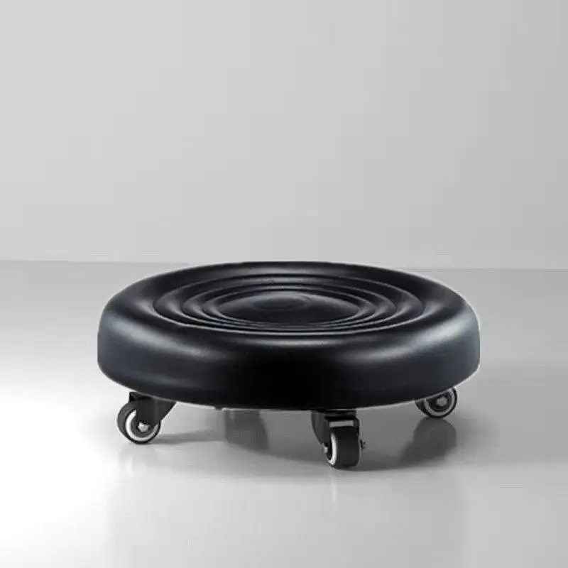 Rotating Round Stool with Wheels Home Small Chair for Floor Cleaning Manicure Grout Work Foot Care Toddler Walking Stool