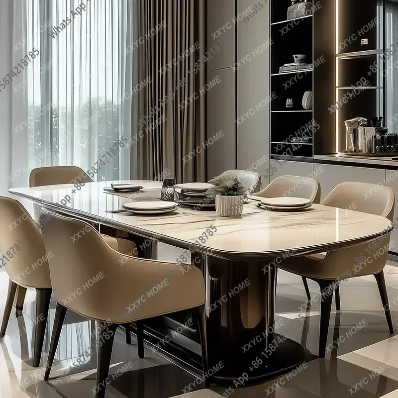 X30 Thickened Slate Modern Home Dining Table Light Luxury Style High-end Home Furniture 1.6m Dining Table