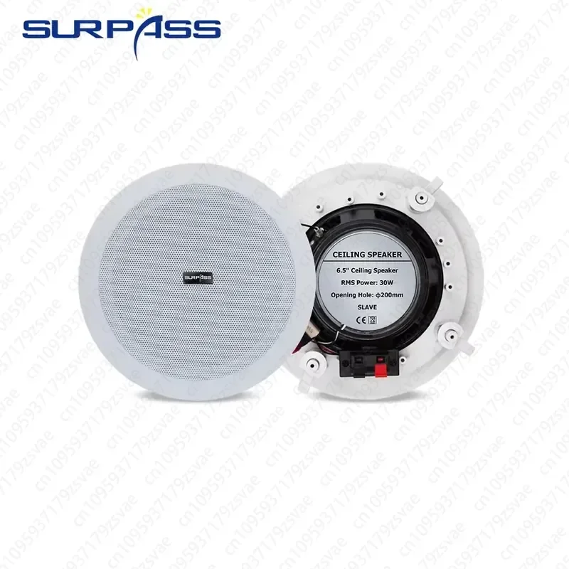 WF690 6PCS 6-inch smart 30W WiFi plastic ceiling speaker with built-in class D digital amplifier for hotel restaurants