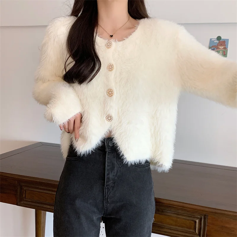 

Women's Knitted Sweater Coat ort Thiened Fake Autumn Winter New Sle Korean Faion ort Knitted Top