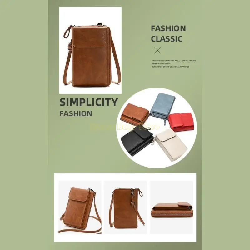 

X90D PU Leather Cash Card Holder Cellphone Bag Wallet Bag Girl Women Hasp Shoulder Bag Handbag Fashion Crossbody Sling Bag
