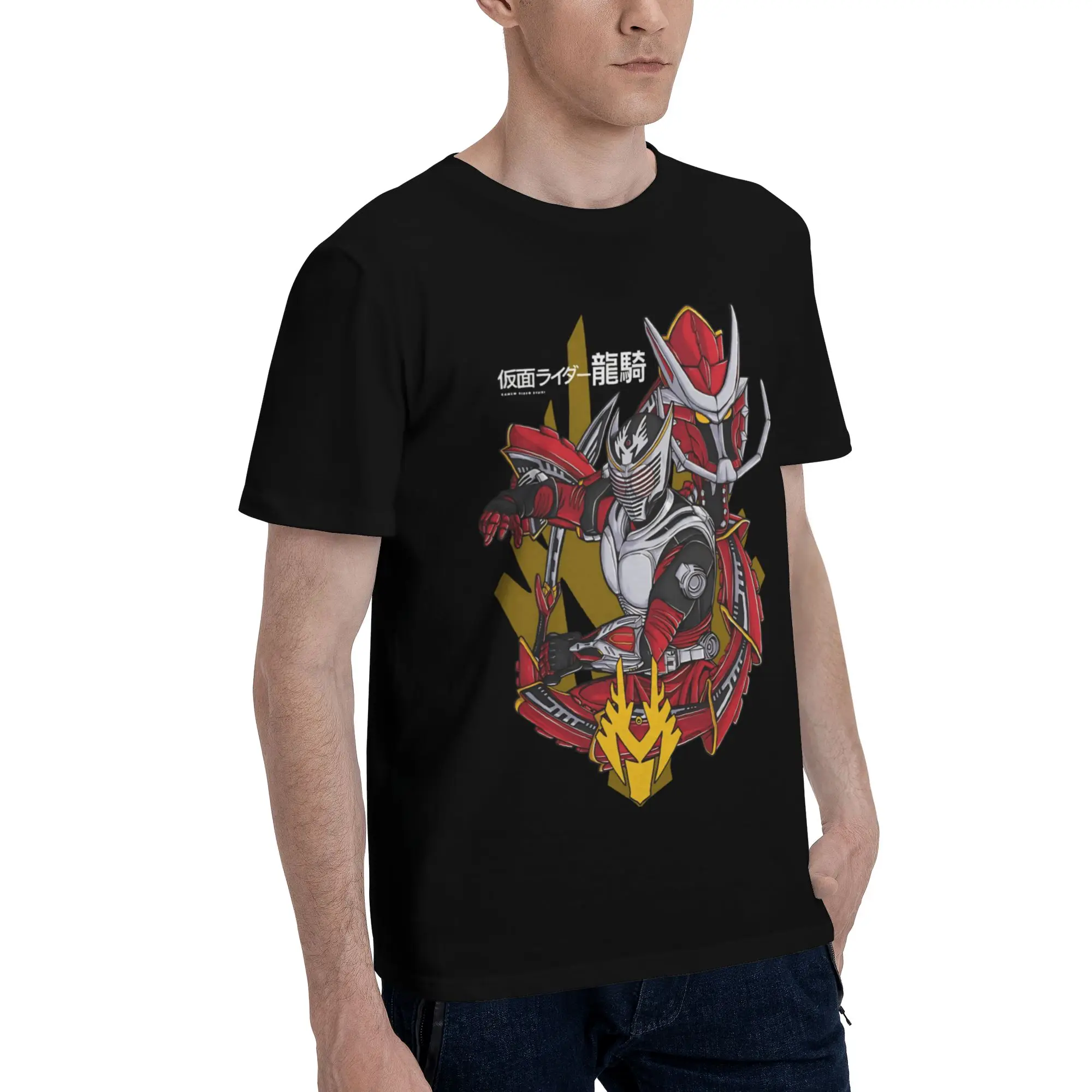 Ryuki Men's T Shirts Kamen Rider Leisure Tee Shirt Short Sleeve Crewneck 100% Cotton Printing Tops T-Shirt