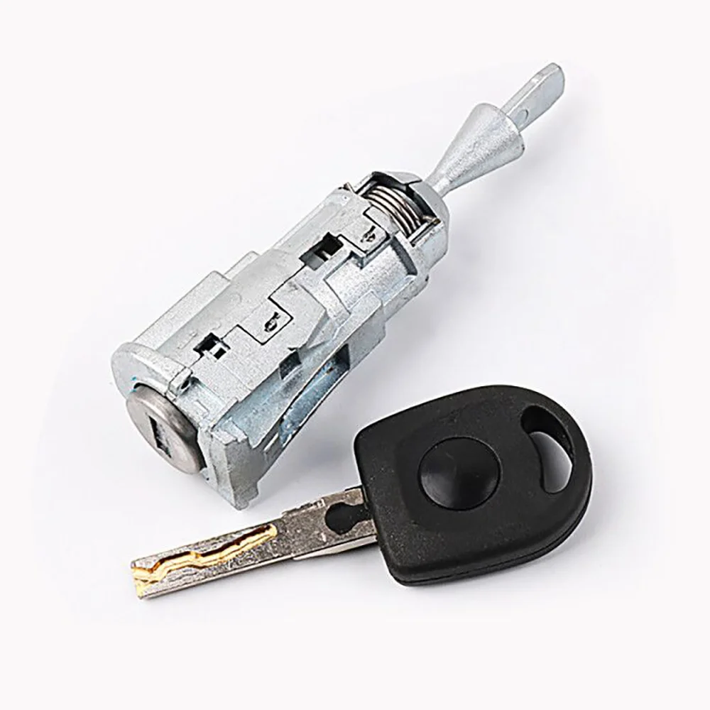 CHKJ Car Door Lock Cylinder For VW Volkswagen New Santana Jetta Polo Tiguan Left Front Main Door Lock Core Cylinder With 1 Key