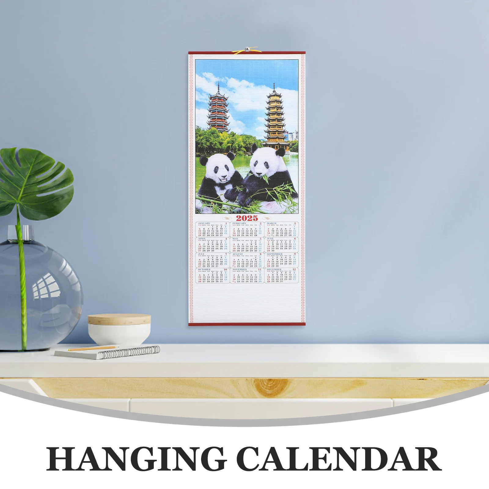 Wall Calendar Modern 2025 Chinese July Monthly Year Household Clear Printed Hanging Planning Daily Room Rattan Number Office