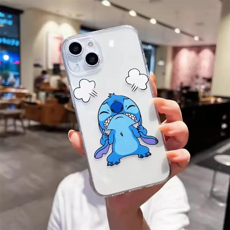 Disney Angry Stitch Case For Infinix Note 40 Pro Zero 30 Hot 30i 40i Smart 8 7 Tecno Spark20 Pro Cover Soft Silicone Capa Clear