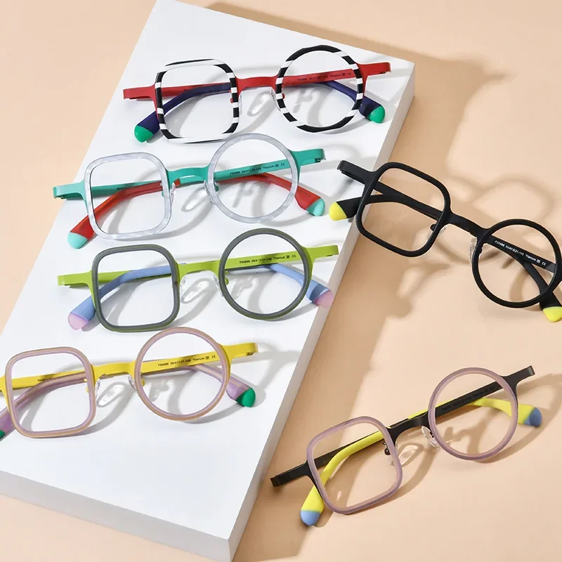 Comfortable All-match Ultra Light Glasses Frame Men and Women A Round Fashion Multi-color Myopia Anti-blue Discoloration Glasses