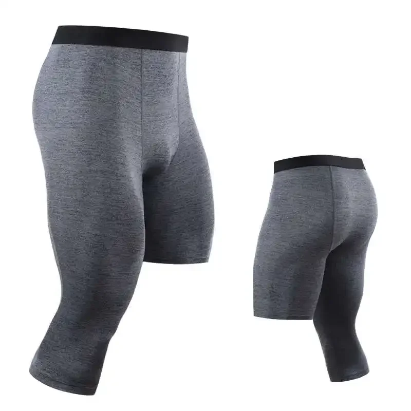 Letnie męskie legginsy do biegania Capri GYM 3/4 spodnie męskie koszykówka piłka nożna piłka nożna Fitness ćwiczenia sportowe przycięte legginsy z