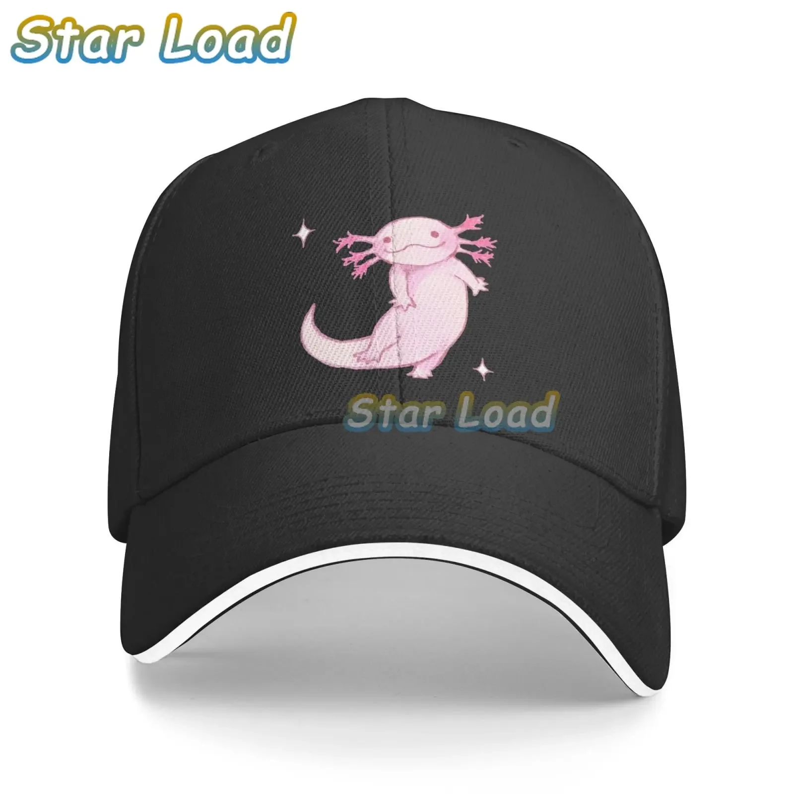 

Halloween Axolotl Funny Baseball Cap Men Women Adjustable Plain Dad Hats Low Profile Solid Ball Cap Sandwich Black Cap for Women