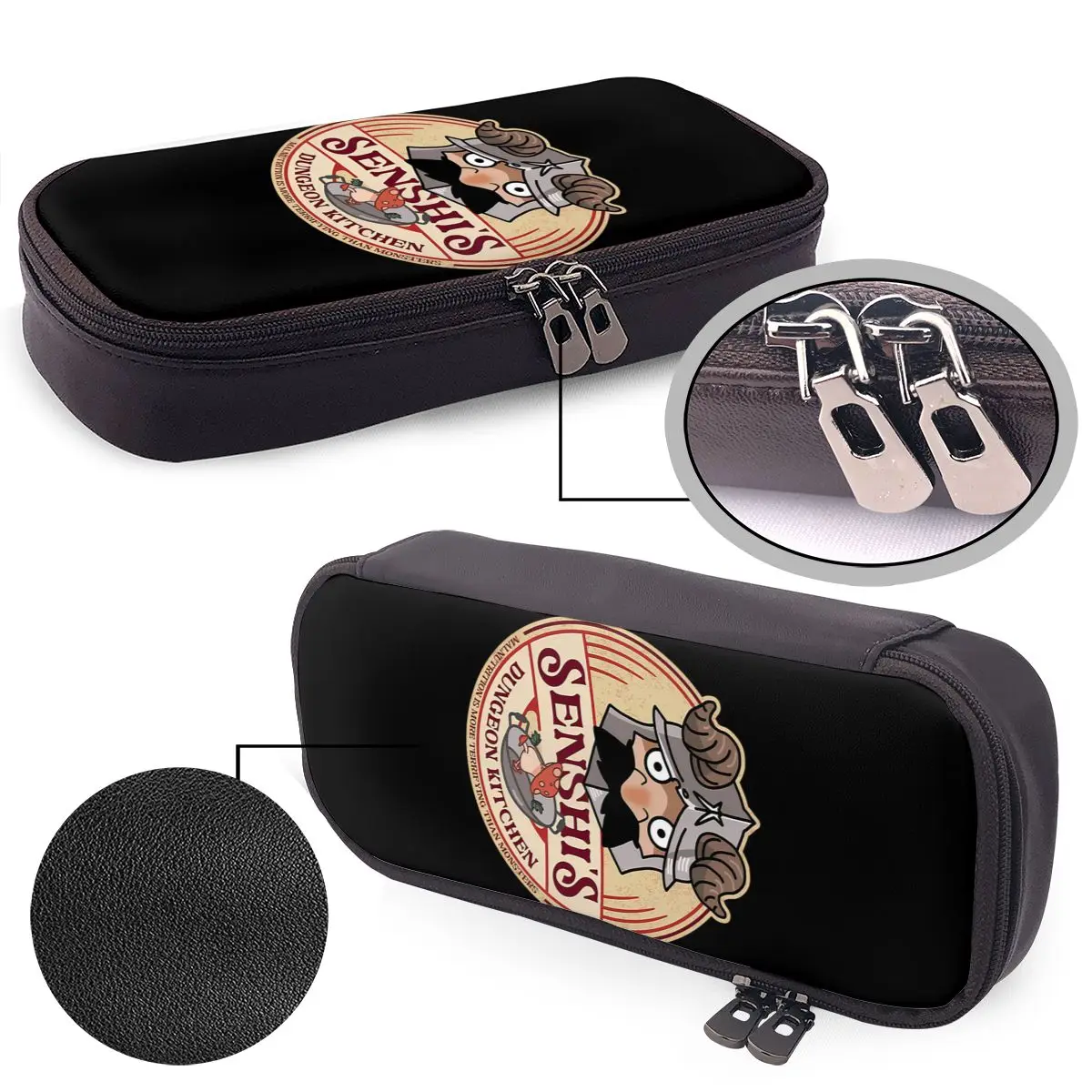 

Delicious In Dungeon Senshi Cooking Anime Leather Pencil Case Pencil Pouch Storage Stationery Supplies Pen Box Pencil Bag