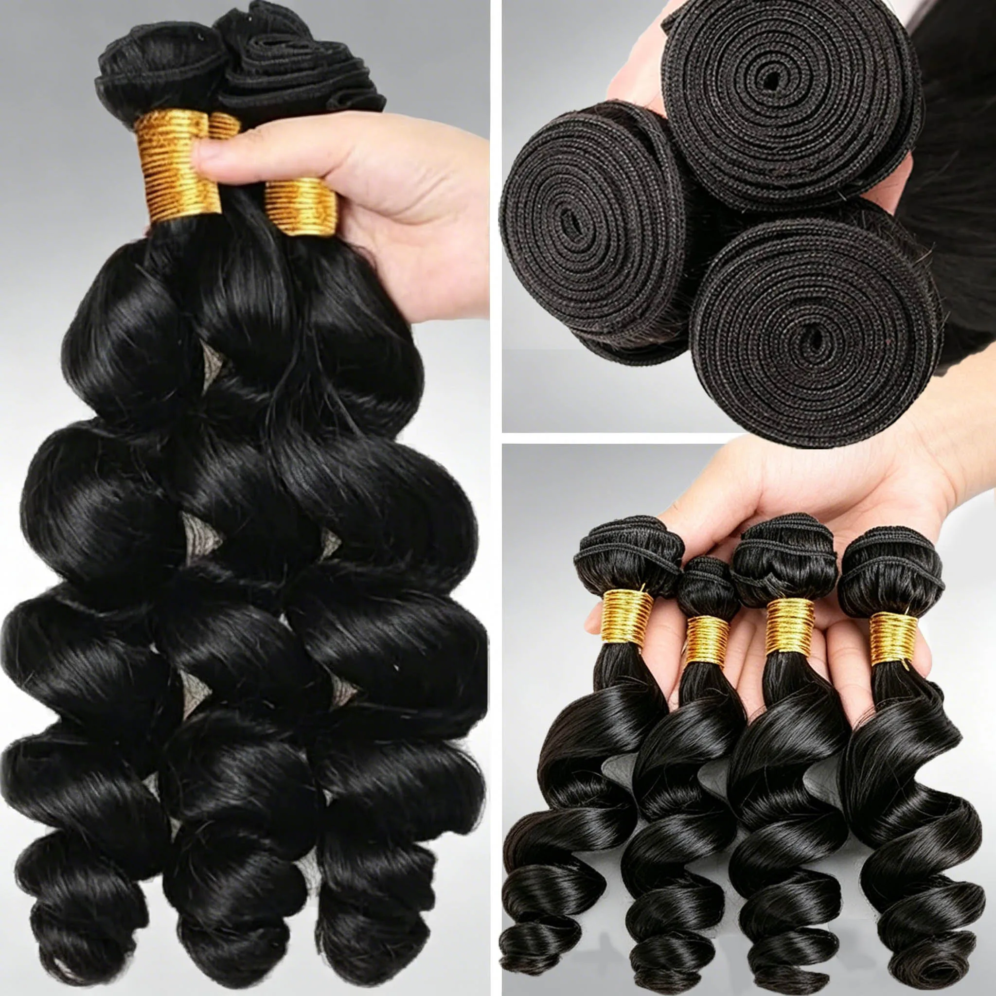 Human Hair Bundles Natural Color Loose Deep Wave Bundles 22 22 22 Inch Unprocessed Brazilian Virgin Hair 3 Bundle Loose Wave