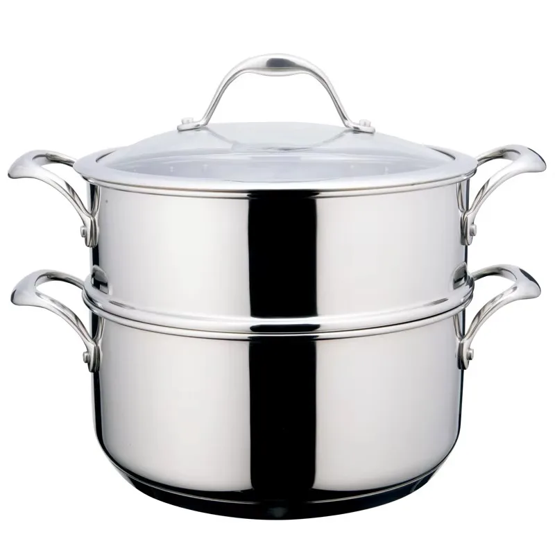 Promotion Directly From The Manufacturer 2-layer Steamer Stainless Steel Stackable Steamer Multi-purpose Steamer Cookware