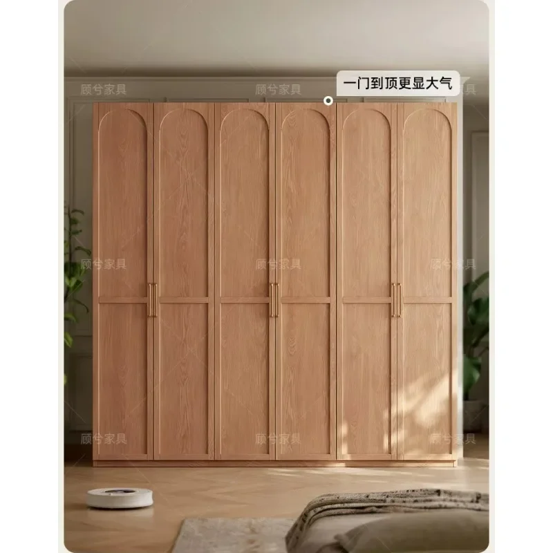 -1 All Solid Wood Bedroom Home Modern Simple Retro Wardrobe Combination Storage CabinetX8