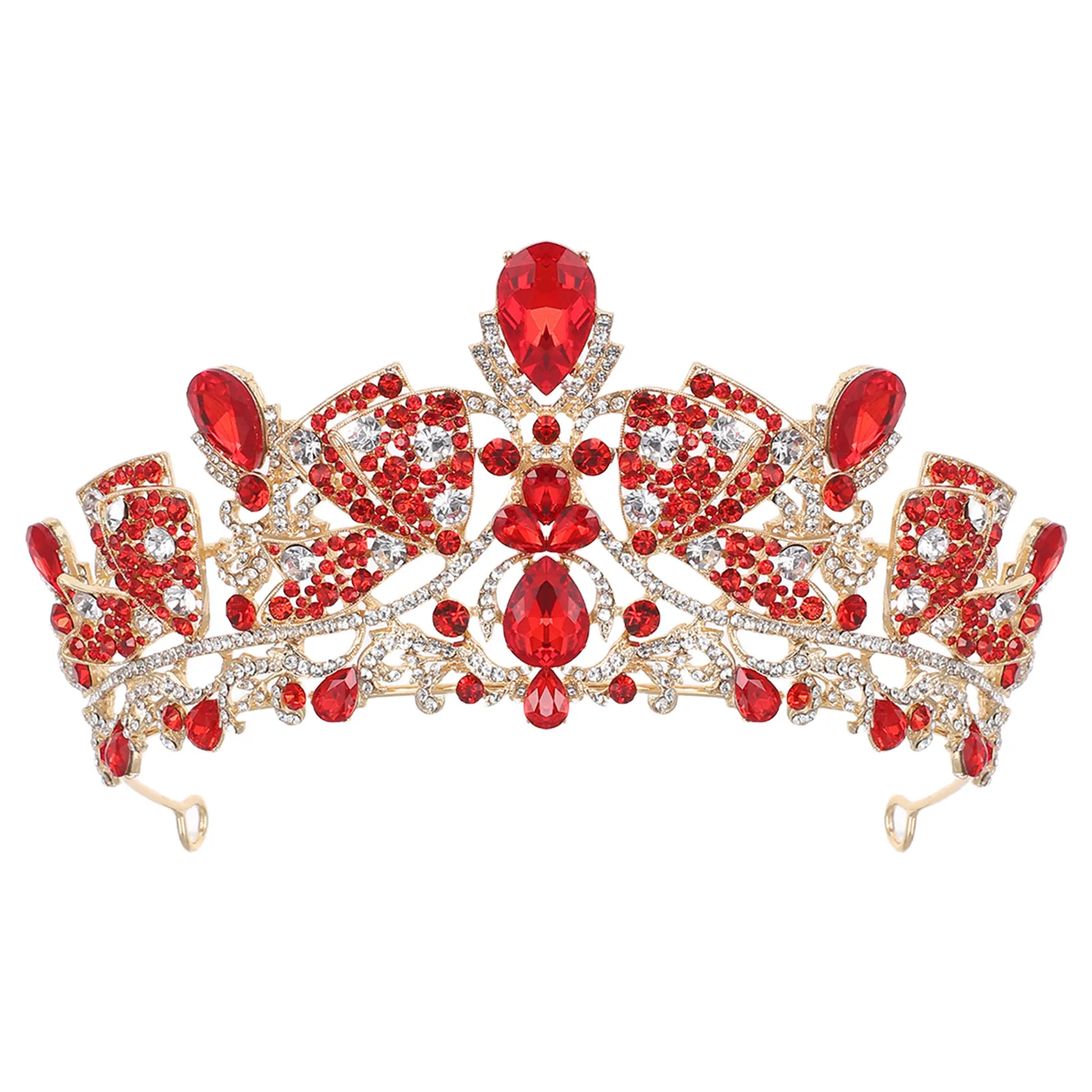 Queen Wedding Crown Bridal Tiara for Bride Crystal Rhinestone Alloy Hair Band Elegant Princess Bridal Headpiece for Wedding