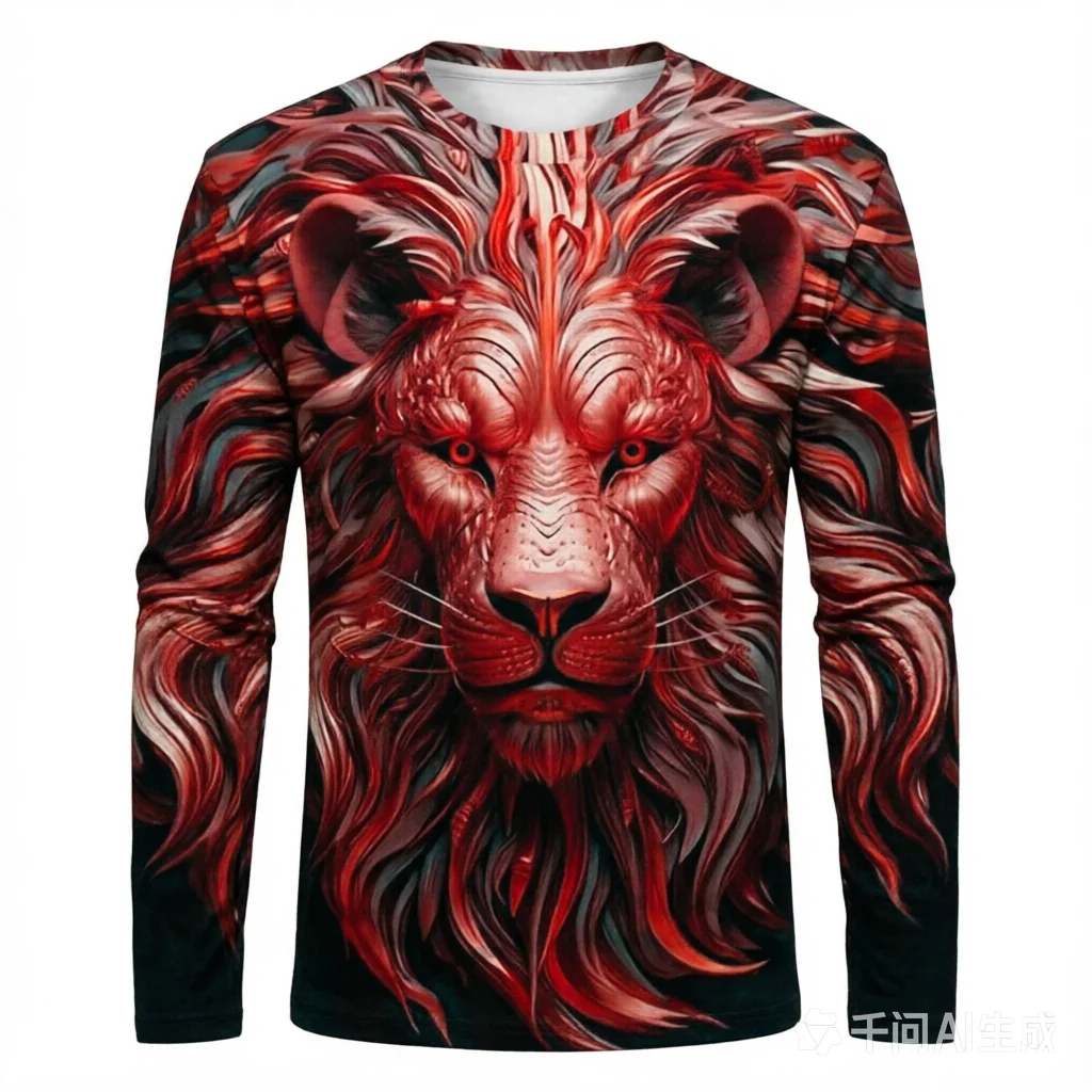 Men's Psychedelic Clown Print T-Shirt 3D Trippy Graphic Crew Neck Long Sleeve Cool Streetwear Casual Breathable Tops