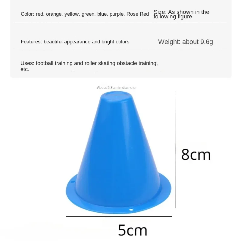 10Pcs Skate Marker Cones Roller Football Marking Cup Marker Cones Slalom Roller skate Pile Cup Football Training Soft Tower Tool