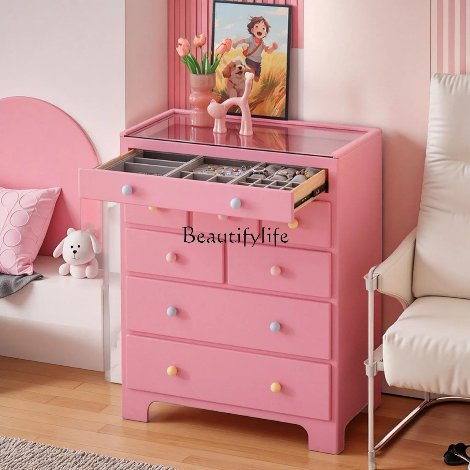 

3Dopamine Jewelry Cabinet Home Floor Display Wall-Mounted Storage Cabinet