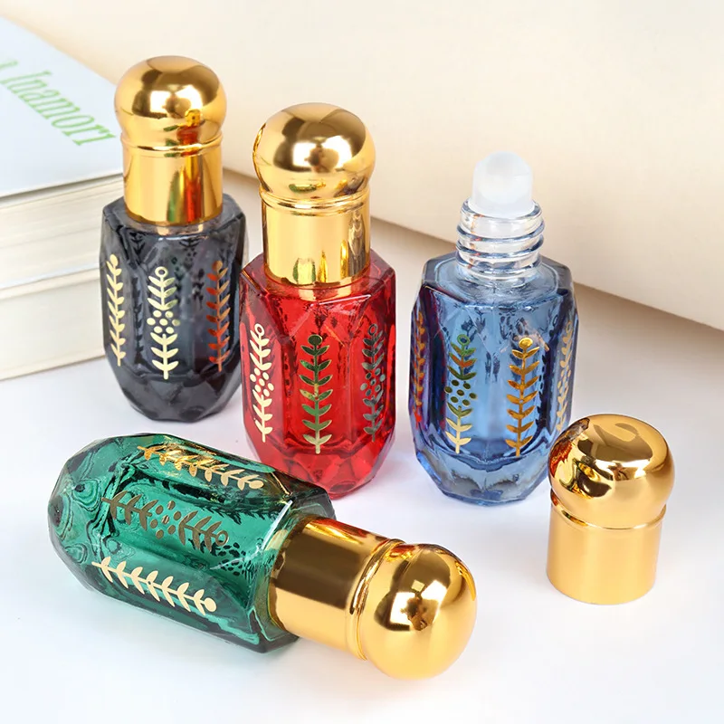 

50pcs 6ml Colorful Essential Oil Container Luxury Empty Refillable Mini Roller Perfume Bottle