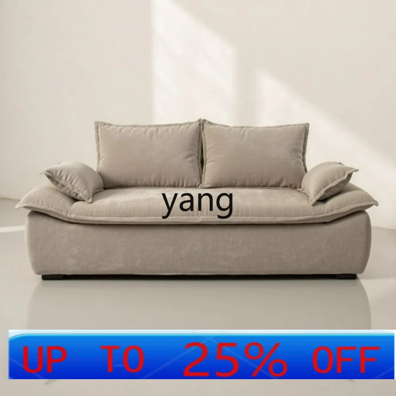 LTT Nordic fabric sofa living room removable and washable retro large sitting deep straight row soft bag sofa