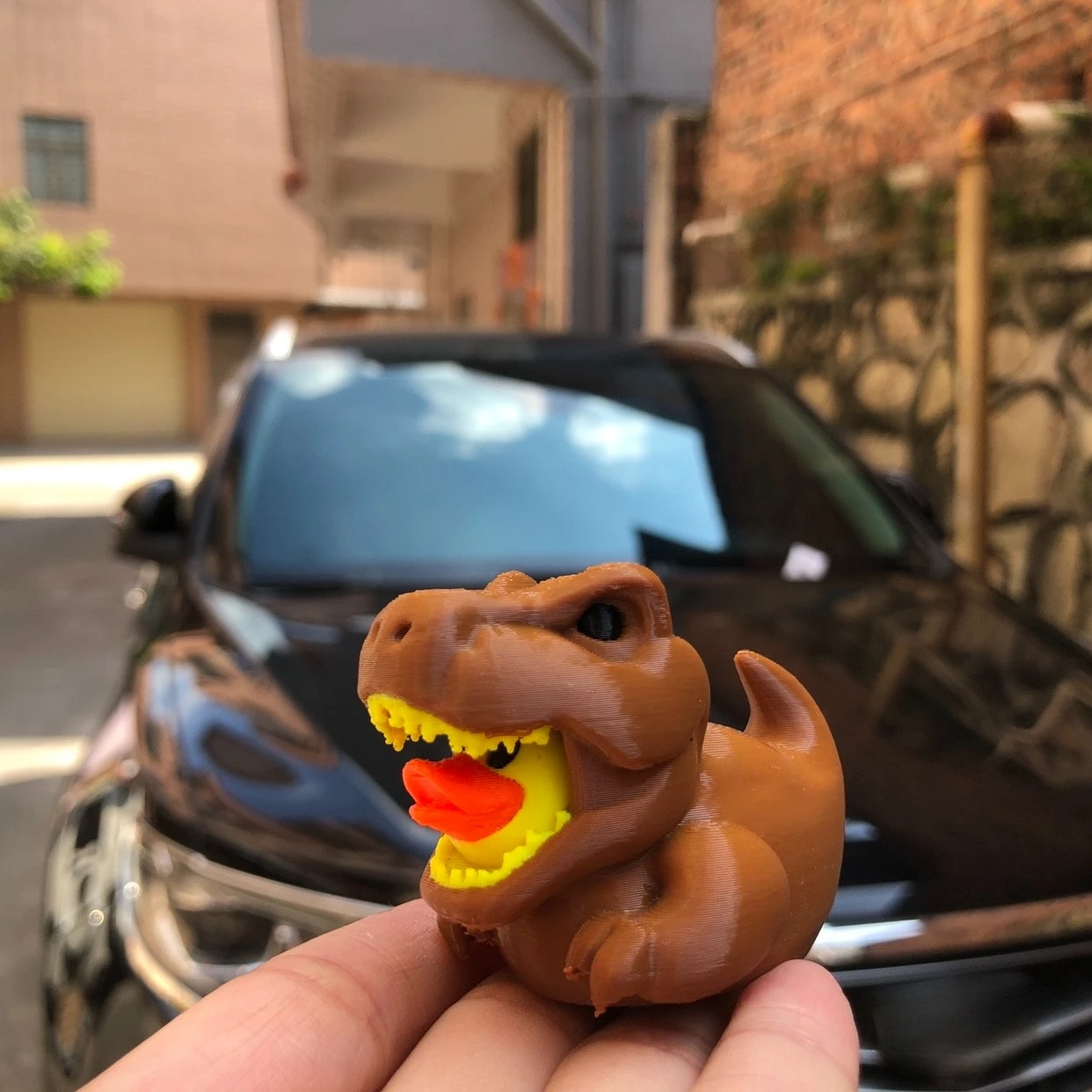 3D Printed Dinosaur Duck Statues, Dinosaur Shaped Duck Statues, Creative Gothic Fun Decorations, Desktop Duck Plastic Ornaments