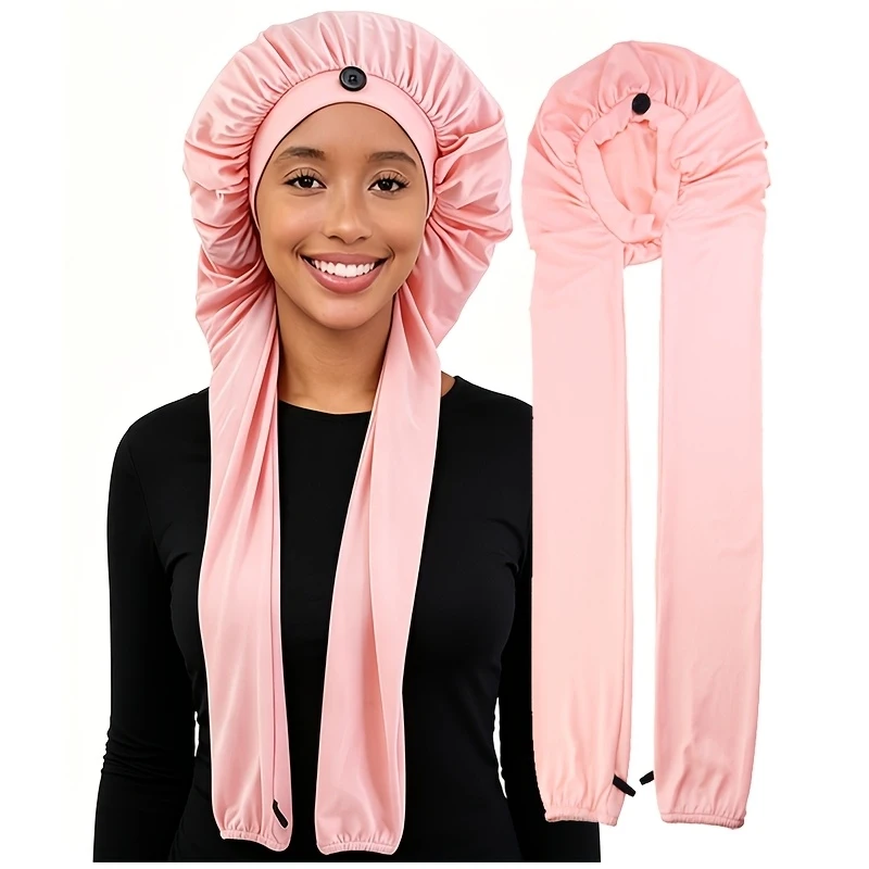 Salon Hair Sleeping Night Cap Dreadlock Hair Care Long Tube Hat Women'S Brimless Daily Makeup Headwear European American Style
