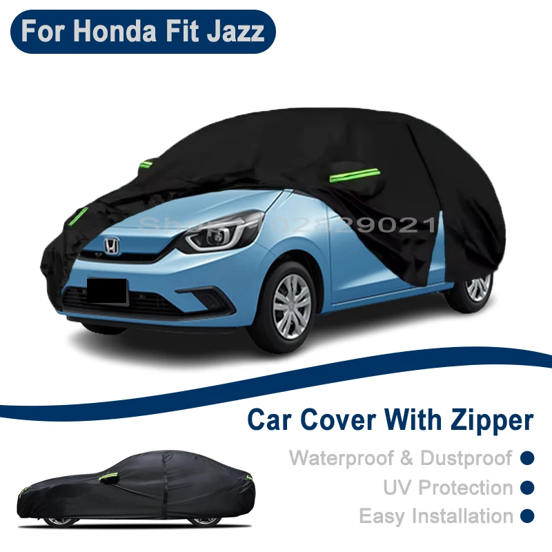 

Outdoor Full Vehicle Cover For Honda Fit Jazz - Side Zipper Design, Waterproof Dustproof Sun Protection Car Cover