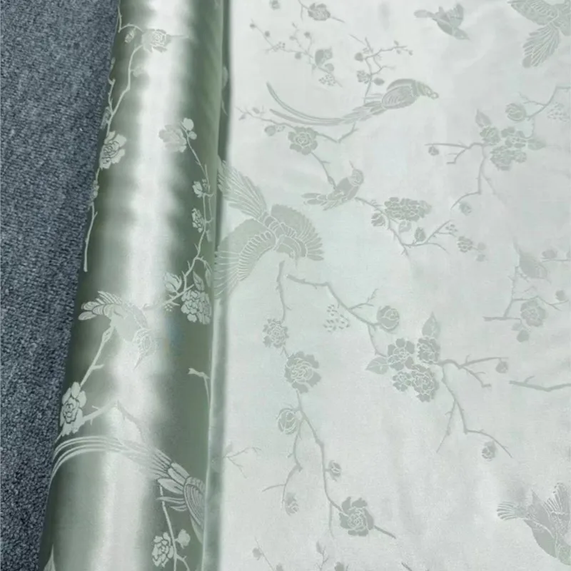 플레인 컷 치파오 원단 Hanfu 실크 자카드 킹 새틴 30 momme 114CM 와이드 눈썹