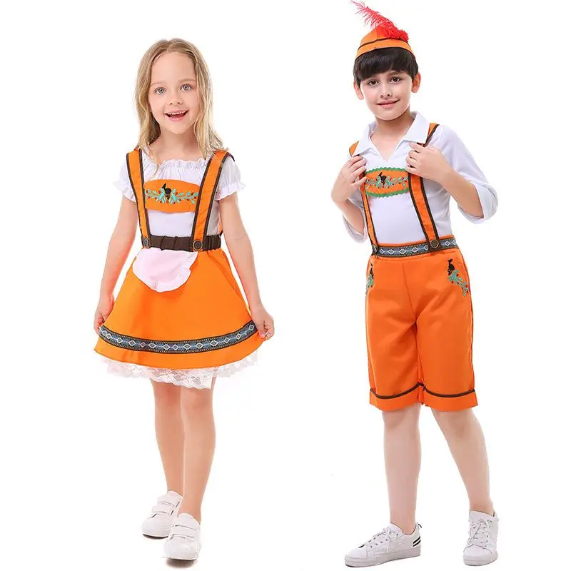 Roupa Tradicional Oceânica Infantil e Adulta: Traje de Cosplay para Meninos e Meninas, Calças com Alças, Vestido Halter, Saia...