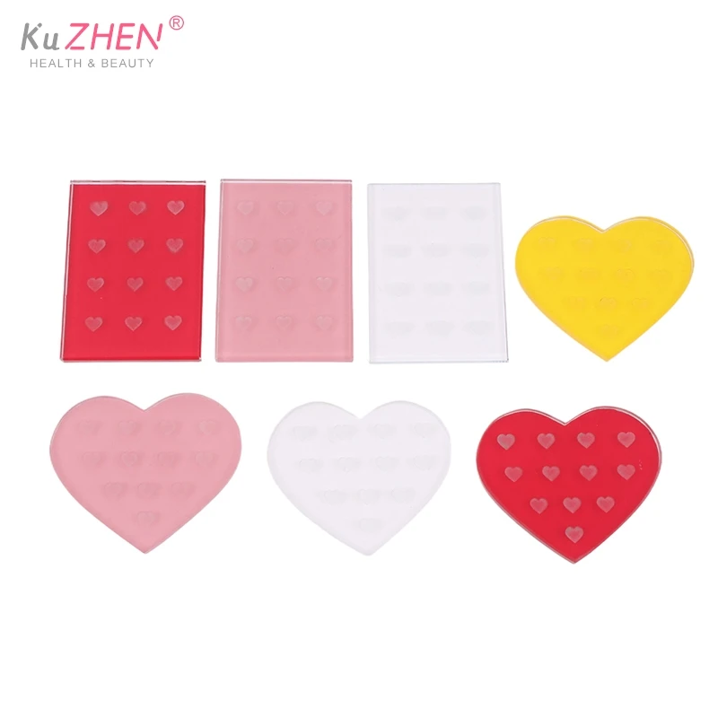 1pcs Heart  Eyelashes Gasket False Eyelash Stand Glue Holder Pad Eyelashes Extension Adhesive Pallet Paste Glue Pad Makeup Tool