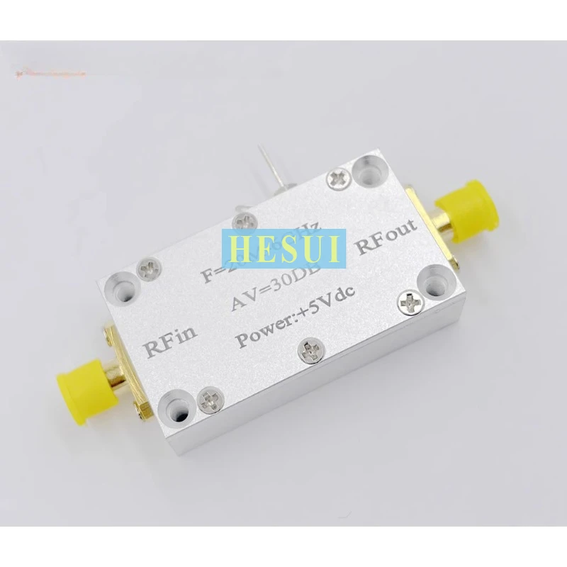 LNA 20MHZ to 6GHZ low noise RF amplifier CNC housing high linearity microstrip board upgrade gain 30DB V1