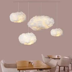 Plafonnier LED suspendu en forme de nuage flottant, design moderne, éclairage d'intérieur, luminaire décoratif de plafond, idéal pour un salon, une salle à manger, une cuisine, un bar ou un club