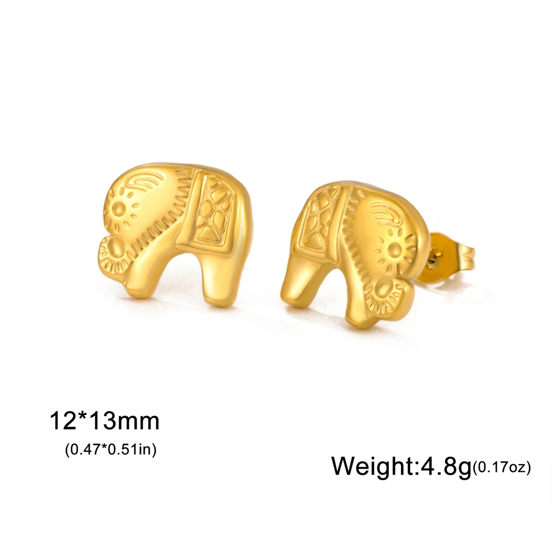 Eueavan Minimalistische Tier-Ohrstecker aus Edelstahl, afrikanische Elefanten-Ohrringe für Frauen und Mädchen, böhmischer Schmuck, Geschenk, Großhandel – Detail 13
