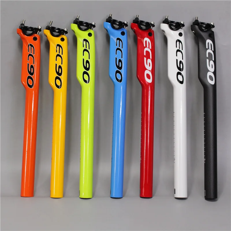 EC90 Full Carbon Fiber Bicycle Seatpost Glossy MTB 3K Road Bike Parts Seatposts 27.2/30.8/31.6*350mm Breaking Wind Seat Post