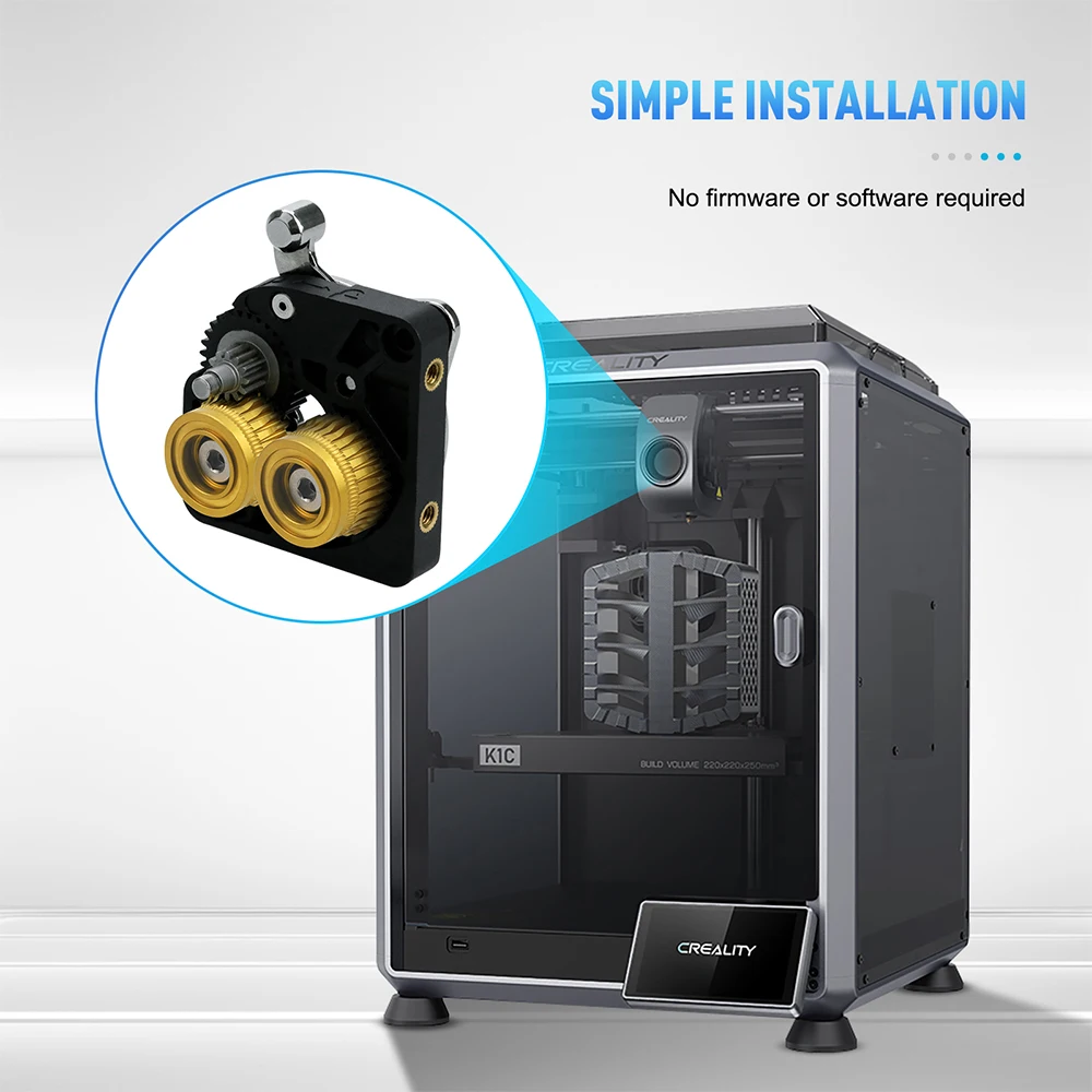 Verbessertes Extruder-Zahnradsatz für Creality K1 K1C K1 Max Ender-3 V3 /V3 Plus, vernickeltes gehärtetes Stahl-DLC-Doppellager-Zahnräder – Detail 2