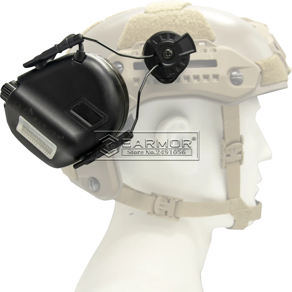 EARMOR-M31H Tactical Headset for MTEK/PULX Helmet, Noise Canceling, Hearing Protection Headphone, Rail Adapter