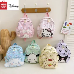 MINISO Sanrio-Bolsos de Hello Kitty para niños, mochila de dibujos animados para niños y niñas, bonita, reducción de carga, jardín de infantes