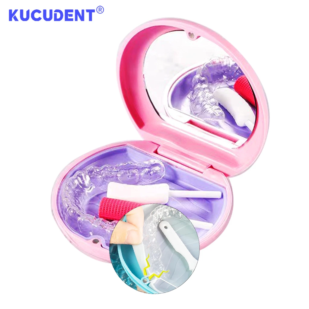 KUCUDENT Orthodontic Case Denture Storage Box Invisible Aligner Retainer Braces False Teeth Container Protective Case Organizer