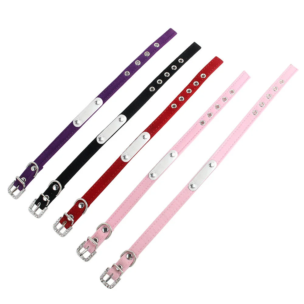 Personalisiertes Katzenhalsband aus weichem Samt, Welpen-Halskettenhalsbänder für Katzen, kleiner Hund, Kätzchen-Zubehör, individueller ID-Name, kostenlose Gravur – Detail 7