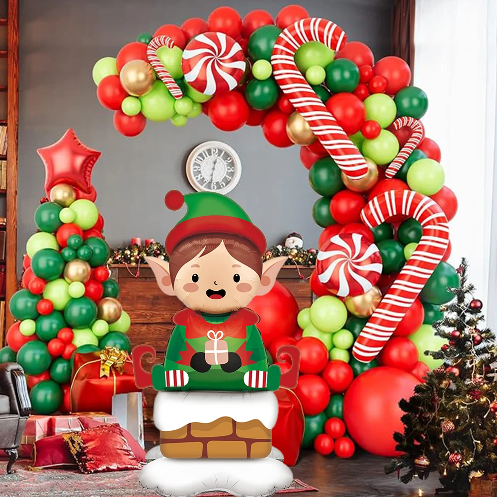 عبوة واحدة من بالونات قزم عيد الميلاد الدائمة، بالونات رقائق قزم عيد الميلاد، بالونات حفلات عيد الميلاد، مناسبة لزينة حفلات عيد الميلاد، زينة تجمع أصدقاء عيد الميلاد