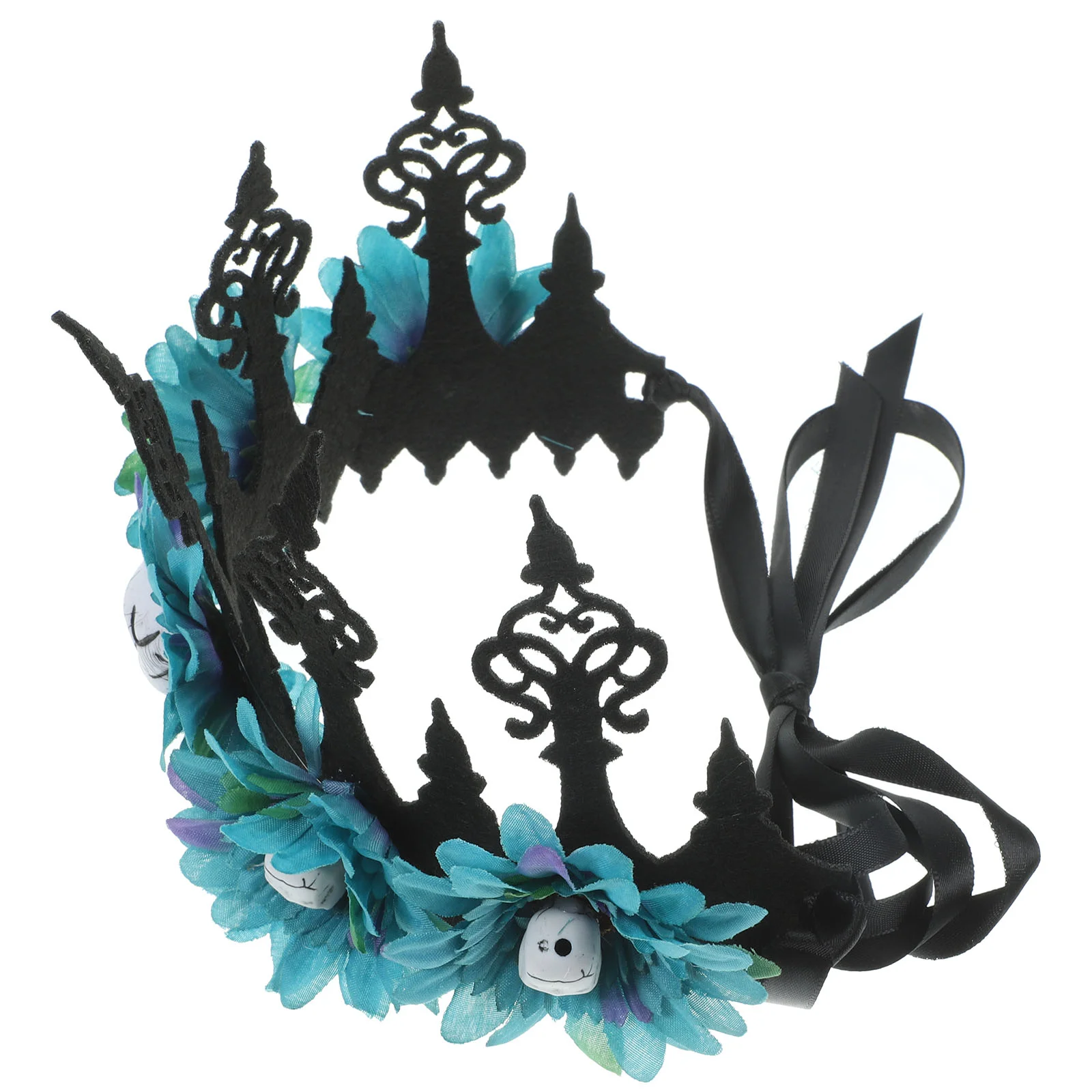 

Crown Headband Witch Cosplay Headbands Halloween Headpiece Floral Fake Rose Flower