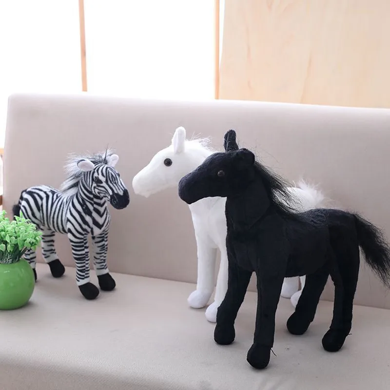 

Simulation Zebra White Black Horse Stuffed Plush Toy Birthday Gift