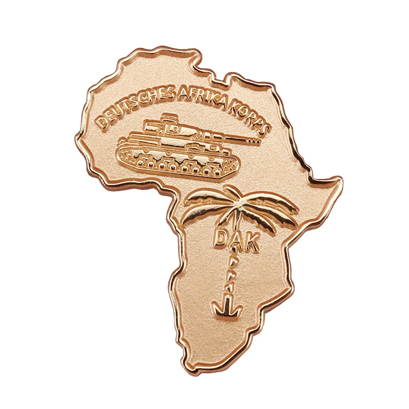 Africa map pin deutsches badge German tank army brooch vintage Jamaica dak pins travel accessory