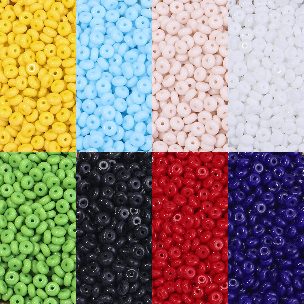 100 Stück/Lot einfarbige, radförmige Glasperlen, lose Abakusperlen für die Schmuckherstellung, DIY-Halskette, Armband, Zubehör – Detail 3