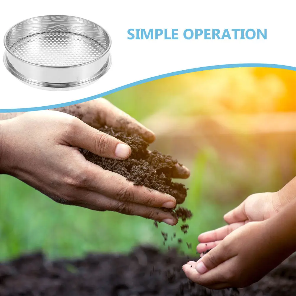 

Heavy Duty Stainless Steel Soil Sifter for Gardening Farming Outdoor Use Test Sieve Mesh Quick Impurity Removal Garden Sifter