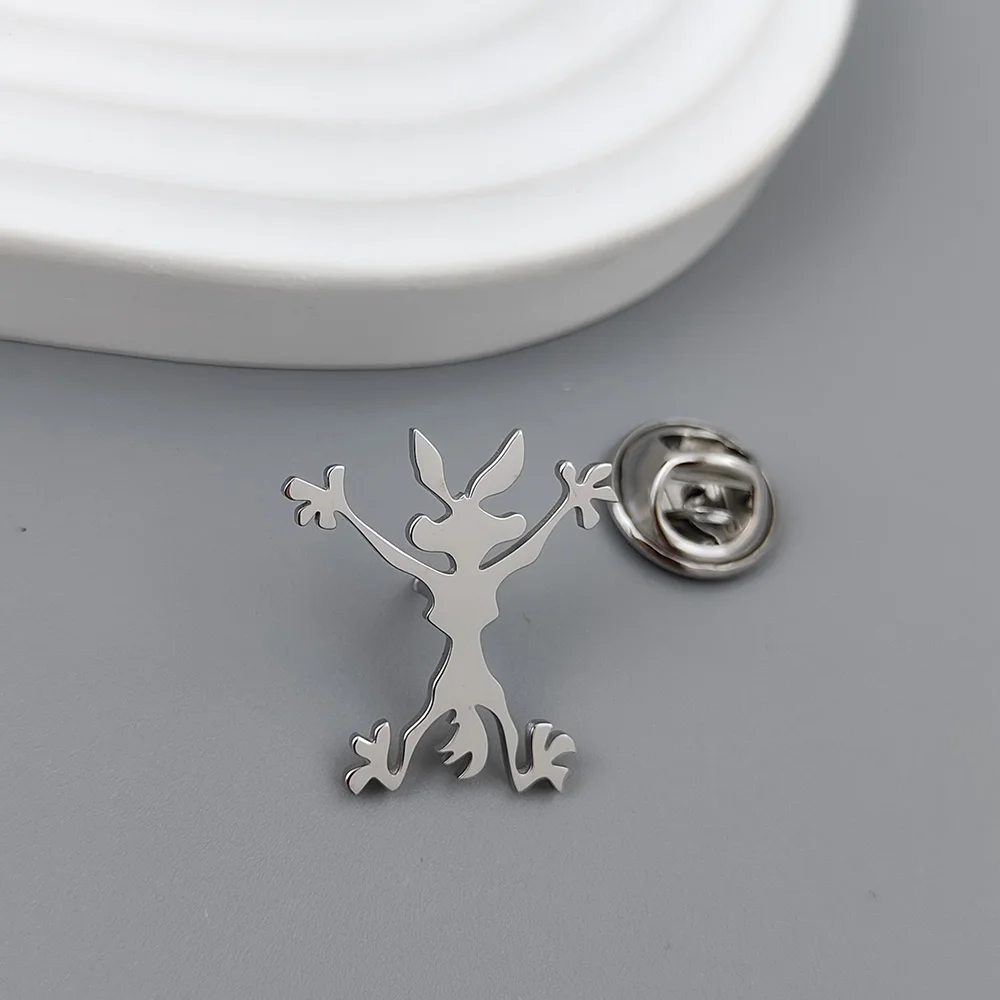 Nieuwe interessante konijntjesreversspeld, modieuze metalen badge, leuke stijl broche kledingaccessoires, geschikt voor dinerfeestjes