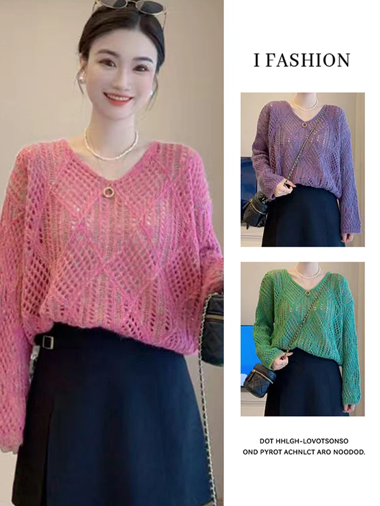 

Осень 2023, модный длинный вязаный свитер свека, повседневный утягивающий топ, маленький Fraance Sle, женский модный свободный крой для поездок на работу...