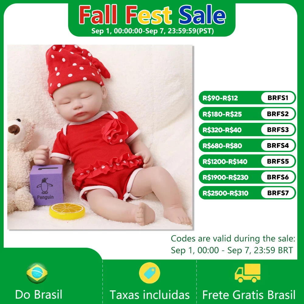 Bonecas de Silicone Realistas Pintadas à Mão IVITA Enviadas do Armazém do Brasil para Presente de Natal para Crianças