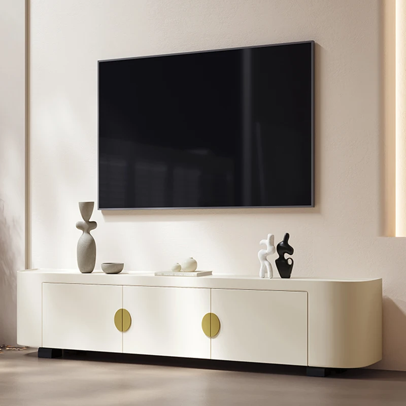 Floor Nordic Modern TV Stand White Design European Doors Wood TV Stand Simple High End Muebles Salon Moderno Home Furniture