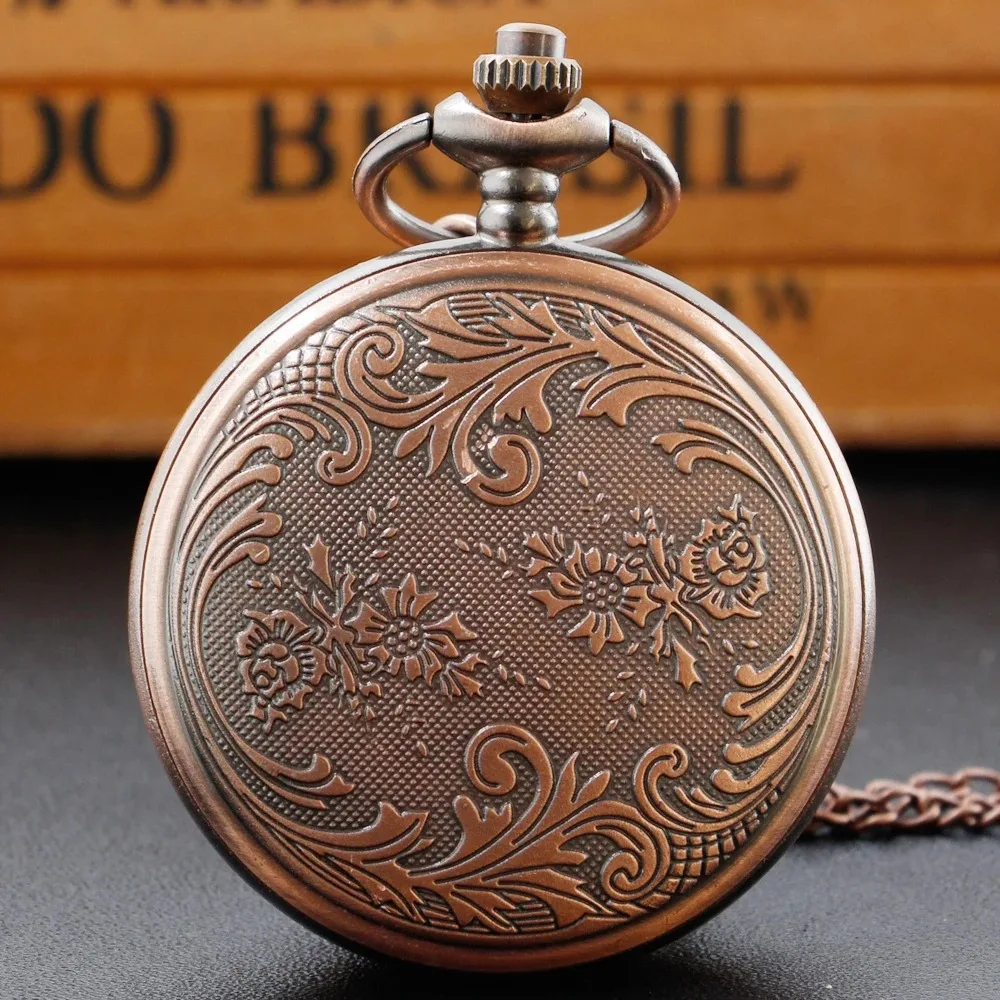 Luxury Emerald Gem Vintage Ladies Necklace Pocket Watch Digital Pendant Chain Clock Fashion Sculpture Women's Jewelry Gift