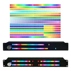 LED Music Spectrum Display Rhythm Light VU Meter Supports Voice Control A Line Input Mode Acrylic Panel AC100-240V 11 Adjustable